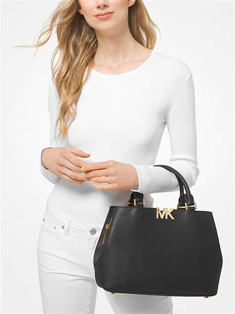 michael michael kors florence medium saffiano leather satchel|Michael Kors saffiano leather tote.